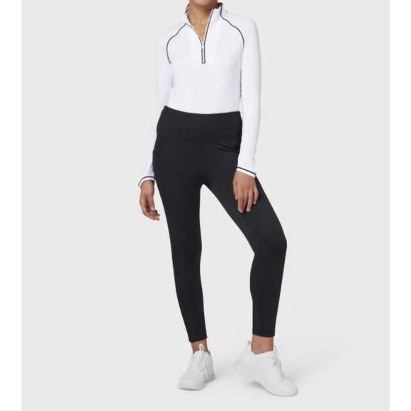 NEW ORIGINAL PENGUIN solid performance leggings in caviar - Picture 1 of 3